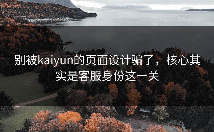 别被kaiyun的页面设计骗了，核心其实是客服身份这一关