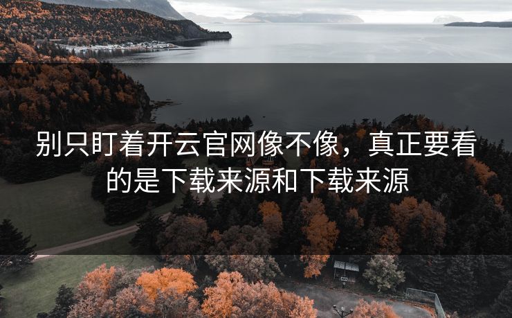 别只盯着开云官网像不像，真正要看的是下载来源和下载来源