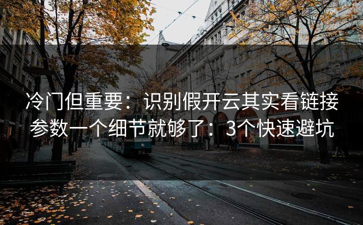 冷门但重要：识别假开云其实看链接参数一个细节就够了：3个快速避坑