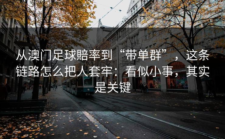 从澳门足球賠率到“带单群”，这条链路怎么把人套牢：看似小事，其实是关键